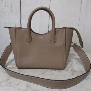 Aallyn Lilly Satchel Leather Crossbody Top Handle Bag Taupe Brown